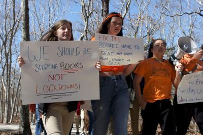 With the school's consent, Ross students organized a march and other gun-control efforts on Friday.