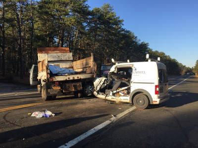 Both vehicles were headed north on Route 114 between East Hampton and Sag Harbor.