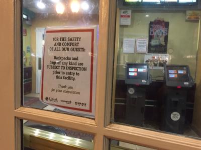 There's a new security policy in place at the East Hampton Cinema.