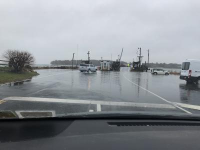 Coastal flooding was a bigger issue on the East End than snow. On Shelter Island Friday morning, even on a falling tide one of the South Ferry ramps was underwater and drivers had difficulty navigating their way through the water to get to the other ramp.