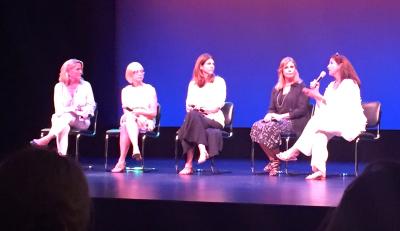 The panel discusses a documentary about sexual assault on college campuses after a screening at Guild Hall