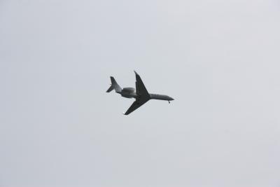 A plane coming in for a landing at East Hampton Airport.