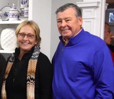 Bonnie Krupinski and Ben Krupinski at the reopening of the Ladies Village Improvement Society shops on March 2, 2018. The Krupinskis donated the construction costs for renovation.