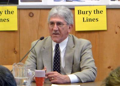 Larry Cantwell, pictured at a 2014 meeting, has said that he will not seek re-election in November. He is midway through his second two-year term as East Hampton Town supervisor.