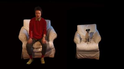 Laurie Anderson and her dog, Lolabelle, in "From the Air," an earlier project inspired by her dog.