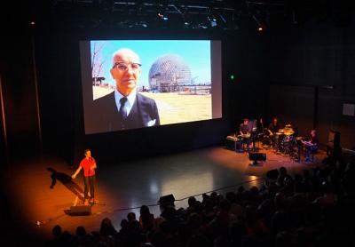 Sam Green narrated while Yo La Tengo provided a live soundtrack in a presentation of “The Love Song of R. Buckminster Fuller.”