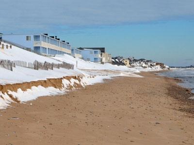 Downtown Montauk's beach during the winter of 2015