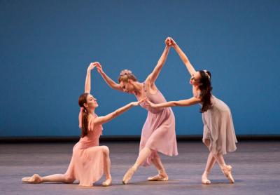 Tiler Peck, Sara Mearns, and Brittany Pollack in Jerome Robbins’s “Dances at a Gathering”