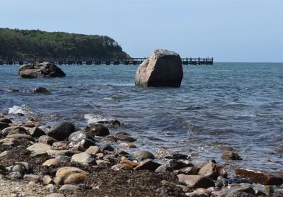 Glacial erratics off Navy Beach in Montauk.