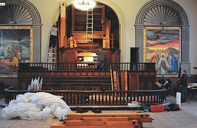 The 1902 Moller pipe organ at the former Sag Harbor Methodist Church will, with luck, have a new home.