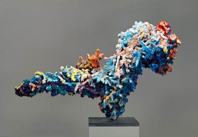 Glenn Brown’s 2014 sculpture “We Reeled in Drunkenly From Outer Space” is being shown publicly for the first time in “Counterpoint: Selections From the Peter Marino Collection” at the Southampton Arts Center.