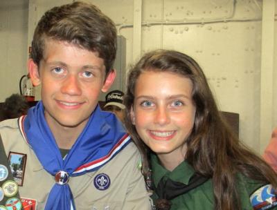 Sydney Ireland, right, was on a campaign to get the Boy Scouts of America to let her participate in its programs, as her brother, Bryan, left, does. Now she can.