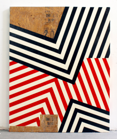 Matthew King's "Utah VII" from 2014, a work in enamel, lacquer, acrylic on oriented strand board will be on view at Harper's Books beginning Saturday.