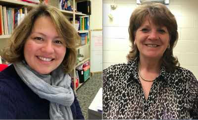 Claudia Quintana, left, and Mary Eames, right