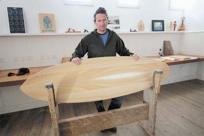 Brian Schopfer of Grain-NY will lead workshops for building wooden surfboards in Amagansett this summer.