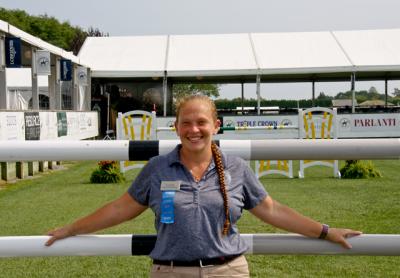 Liz Soroka, the Hampton Classic’s event coordinator, spends much of her time on the road at horse shows up and down the East Coast.