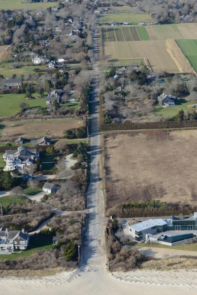 The proposed South Fork Wind Farm's transmission cable would land at the end of Beach Lane in Wainscott.