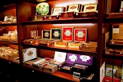 Cigars, whether inexpensive or high end, are stored in a climate-controlled room.
