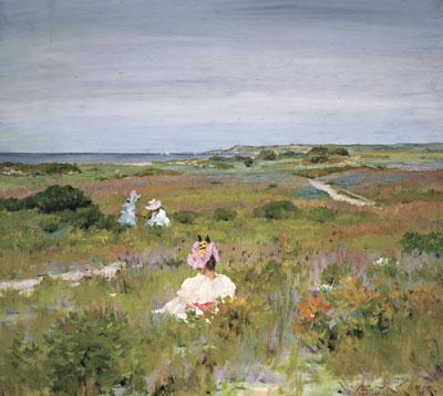 William Merritt Chase’s “Landscape: Shinnecock, Long Island‚” from about 1896, is one of many plein-air landscapes he painted while teaching at his Shinnecock Summer School of Art. The Southampton Historical Museum’s house tour will include one of his student’s houses in the Art Village.