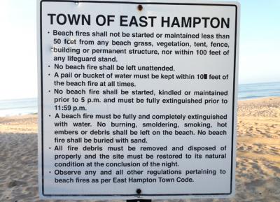 Bonfire rules for Town of East Hampton beaches may change soon, requiring that they be kindled only within metal containers.