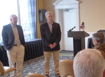 Suffolk Executive Steve Bellone, right, has joined a number of elected officials pressing for rejection of a tax reform bill now working its way through Congress.