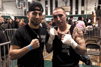 Richie Daunt, right, has a bout tonight at the New York Athletic Club. His fellow boxer Alex Vargas, left, fights at the Paramount in Huntington tomorrow.