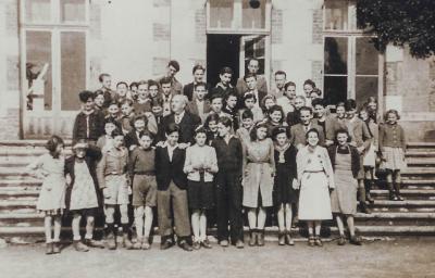 A photograph of the children from "The Children of Chabannes" from a journal used for the film.