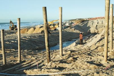 The transformation of the ocean beach in downtown Montauk into a construction zone for a sandbag seawall has sparked ongoing protest and civil disobedience resulting in the arrest of 14 so far.