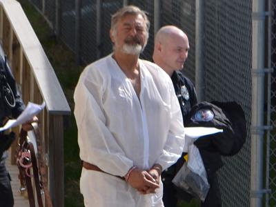 David Osiecki was arraigned on two arson charges in Southampton Town Justice Court on Sunday.