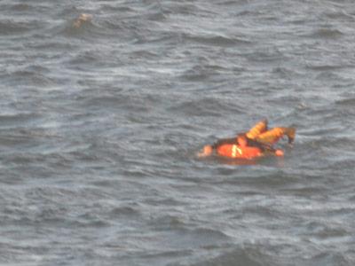 A birdwatcher on shore spotted a figure in distress off Montauk Point on Saturday. Clinton A. Seyler, a commercial lobsterman, was rescued by the Coast Guard after Larry and Carol Blieka alerted the authorities.