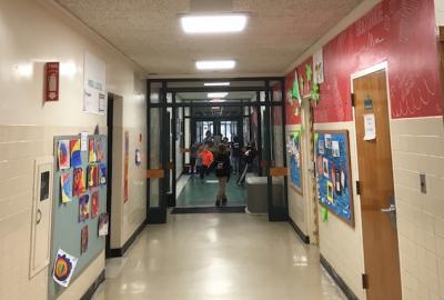 A Springs School hallway during a recent weekend activity.