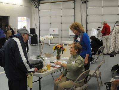 Voters turned out at the Amagansett firehouse earlier on Tuesday.