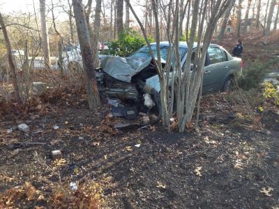 Renaldo Valentino Barnes was arrested after police said he crashed his car into the concrete pillars at the entrance to the Lion Head Beach Association in Springs on Sunday morning.