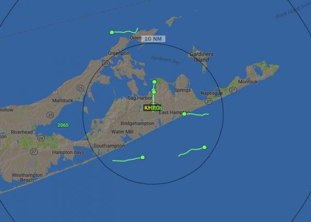 Aircraft using East Hampton Airport on Friday, Aug. 4, one of about 15 days last summer during which helicopters were directed over portions of Sag Harbor by air traffic controllers.