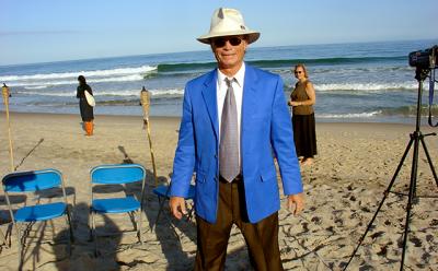 Lester Jary Elliston at Sagg Main Beach in June 2007 for the wedding of his daughter, Rebecca.