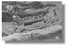 A winter storm that pummeled the Atlantic shore last week with flood tides and waves estimated at over 16 feet has left a massive erosion-control project in Bridgehampton in tatters, its owner charging vandalism, and the Southampton Town Board and Trustees scrambling to gain control of a situation that threatened other oceanfront houses and W. Scott Cameron Beach at Mecox.