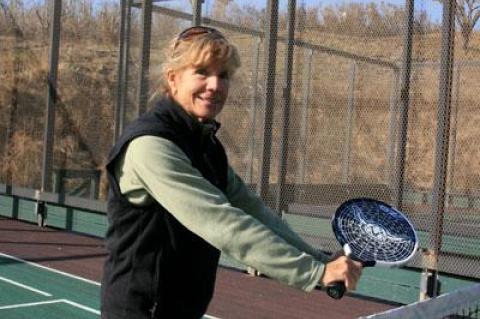 Marie Minnick, above, and Mary Scheerer are Long Island’s 50s champions in platform tennis.