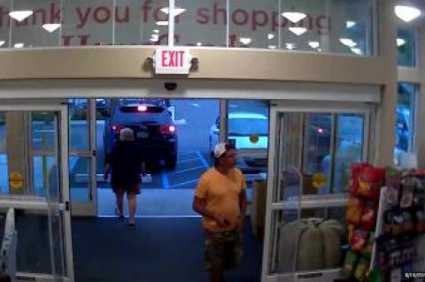 East Hampton Town police are looking for this man who was caught on surveillance video at HomeGoods in Wainscott.