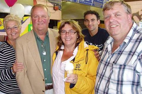 Nominees of the East Hampton Independence Party met voters at John’s Drive-In in Montauk on Sept. 7. From left were Marilyn Behan and Bill Mott, who are running for town board, East Hampton Town Justice Lisa R. Rana, and Steve Lynch, who hopes to become East Hampton Town highway superintendent.