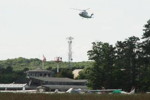 Democrats running for town board have pledged not to take federal grants for the East Hampton Airport in order to seek more local control over its operation.