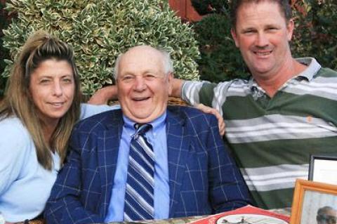 Harry de Leyer was flanked by his daughter-in-law Christine and his son Andre at Saturday’s book signing at East End Stables.