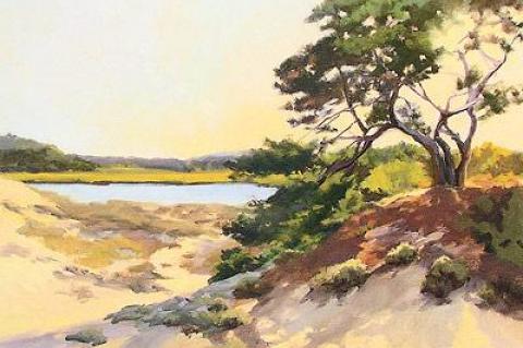 Susan D’Alessio’s painting “Pine on Dune” will be part of “Plein Air Peconic VI” at Ashawagh Hall this weekend.