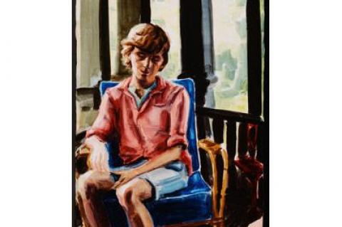 Elizabeth Peyton’s “Nick in Orient,” an oil-on-board portrait of the artist Nick Mauss, is part of the “American Portraits” exhibit opening at the Parrish Art Museum on Sunday.