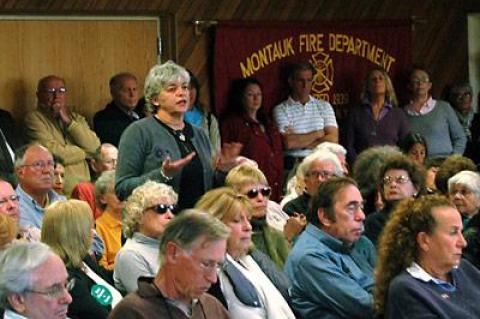 It was standing room only at the Montauk Firehouse on Sunday as candidates for county executive, county legislature, and various East Hampton Town offices introduced themselves to Montauk voters during a Concerned Citizens of Montauk candidates forum.