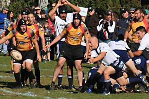 Brian Anderson, who has replaced the retired Andy Reilly at scrum half, ladled the ball out of a scrum during the Montauk Rugby Club’s 61-0 rout of the Connecticut Yankees here Saturday.