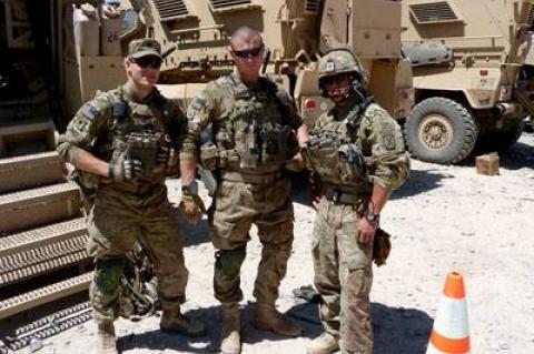 Army Sgt. Tony De Petris, middle, veteran of two overseas deployments was recently stationed in Afghanistan.