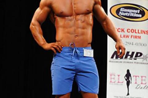 Carbing up and carbing down enabled Beni Shoshi to place third in the first men’s physique competition he entered.