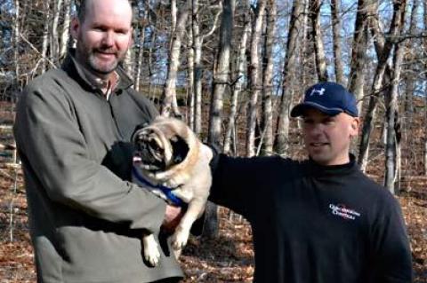 David Conlin of Springs was grateful when his pug, Mookie, was rescued  by Bill Quackenbush.