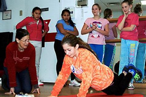 The Springs cohort of I-Tri underwent fitness tests one recent Saturday morning at the Y.M.C.A. East Hampton RECenter, including pool tests, a half-mile run, and push-ups, sit-ups, and a flexibility test.