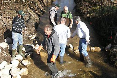 Southampton Town Trustees and volunteers fixed the North Sea Road culvert entrance.